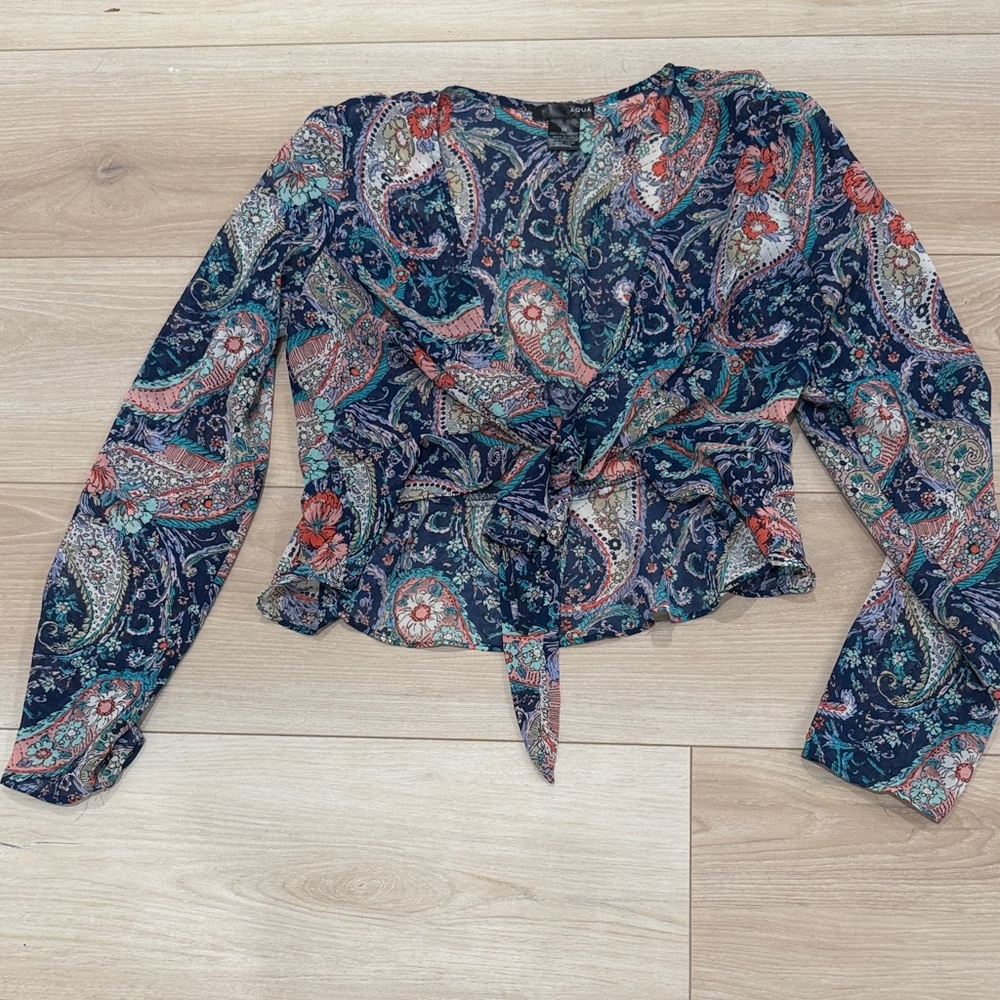 Aqua Multicolor Paisley Blouse